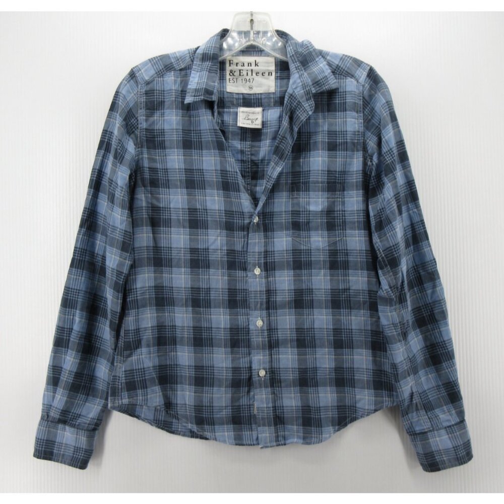 Frank & Eileen Top XS Barry Button Up Shirt Plaid Preppy Italy